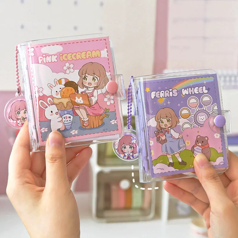 Kawaii Cartoon Mini Loose-Leaf Journal Notebook - 3.7 × 4.1"