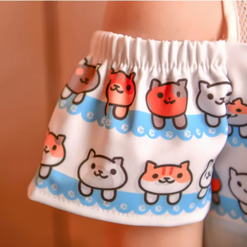 Kawaii Cats Dew Shoulder Dress AD10021