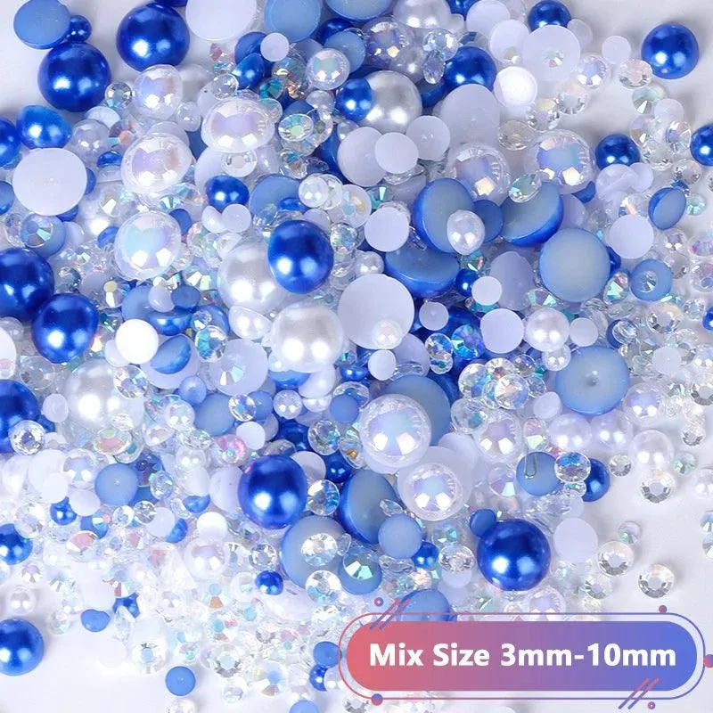 Kawaii Resin Nail Charms & Rhinestones Set in Colorful Candy Cartoon Theme
