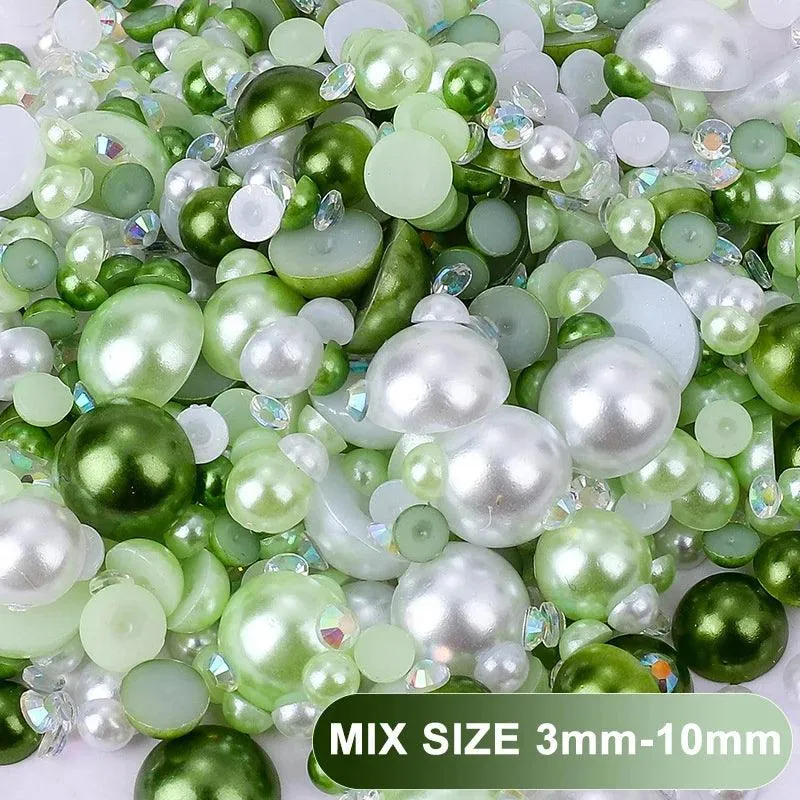 Kawaii Resin Nail Charms & Rhinestones Set in Colorful Candy Cartoon Theme