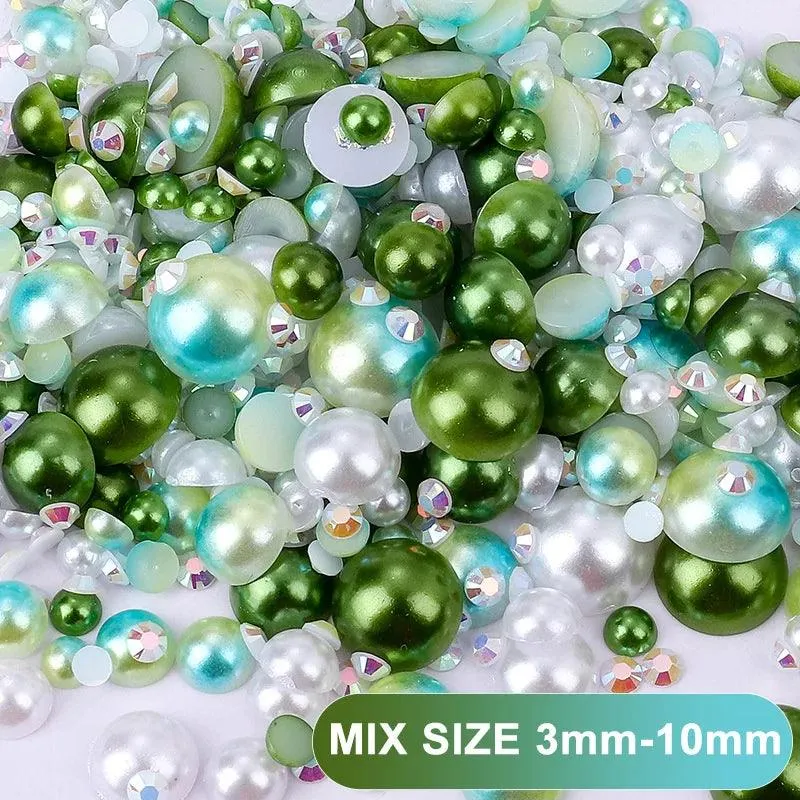 Kawaii Resin Nail Charms & Rhinestones Set in Colorful Candy Cartoon Theme