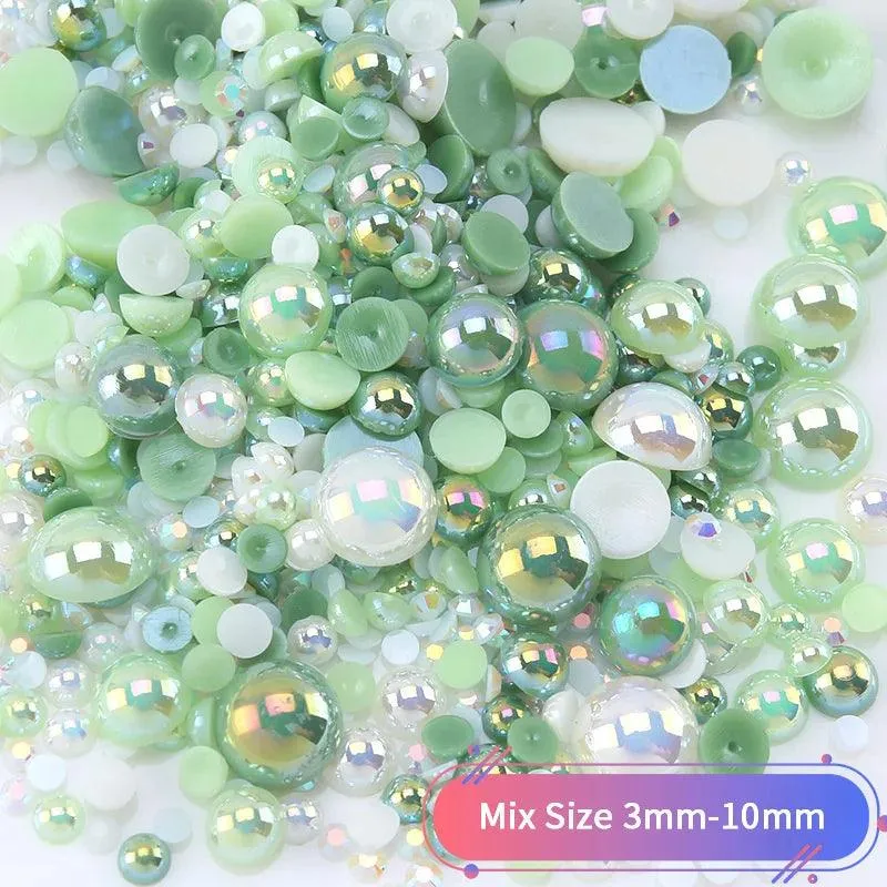 Kawaii Resin Nail Charms & Rhinestones Set in Colorful Candy Cartoon Theme
