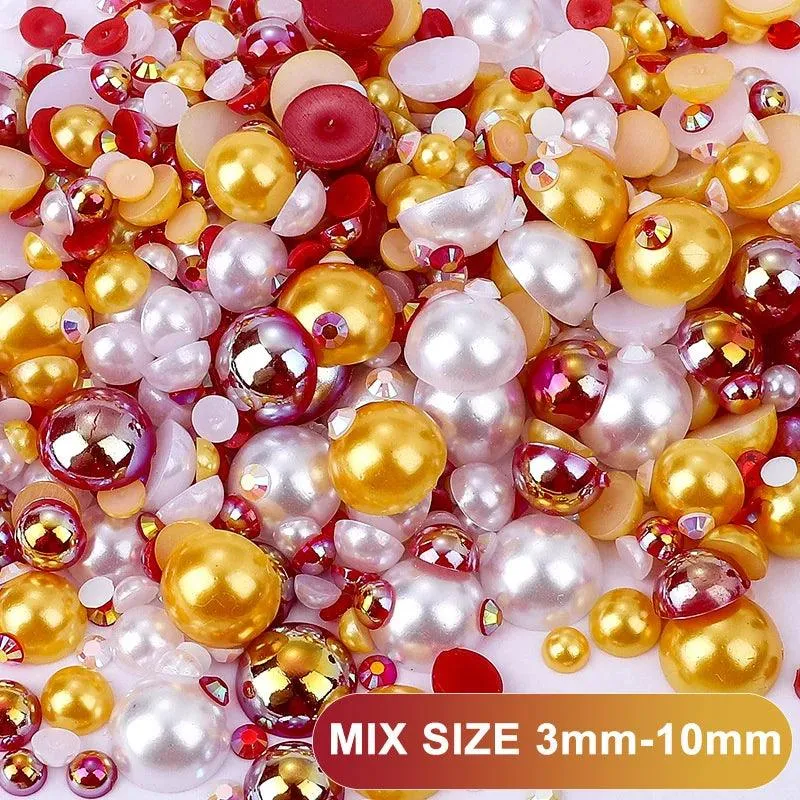 Kawaii Resin Nail Charms & Rhinestones Set in Colorful Candy Cartoon Theme