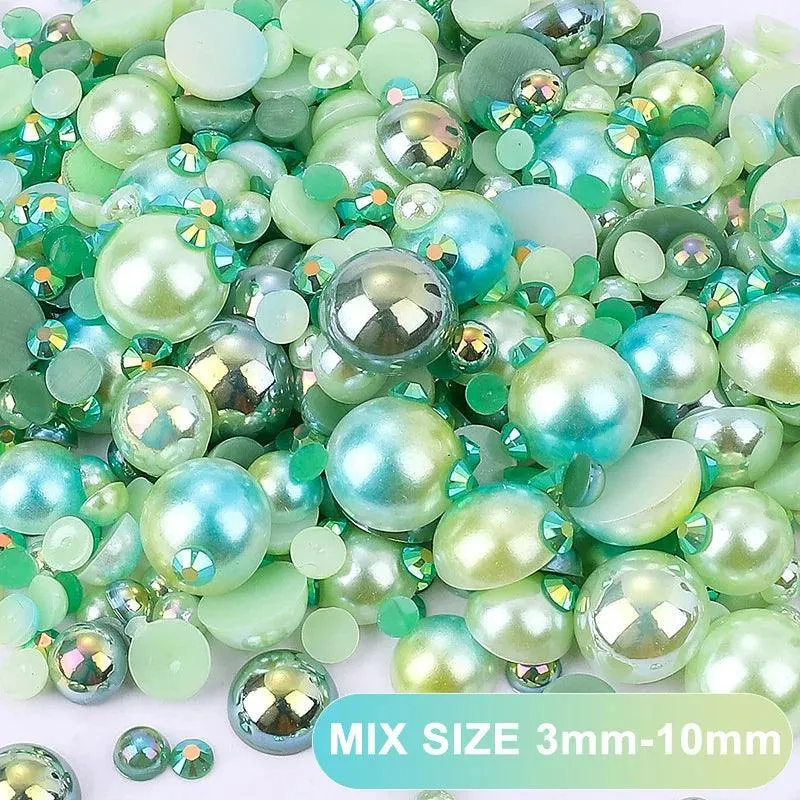 Kawaii Resin Nail Charms & Rhinestones Set in Colorful Candy Cartoon Theme