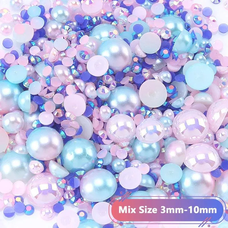 Kawaii Resin Nail Charms & Rhinestones Set in Colorful Candy Cartoon Theme