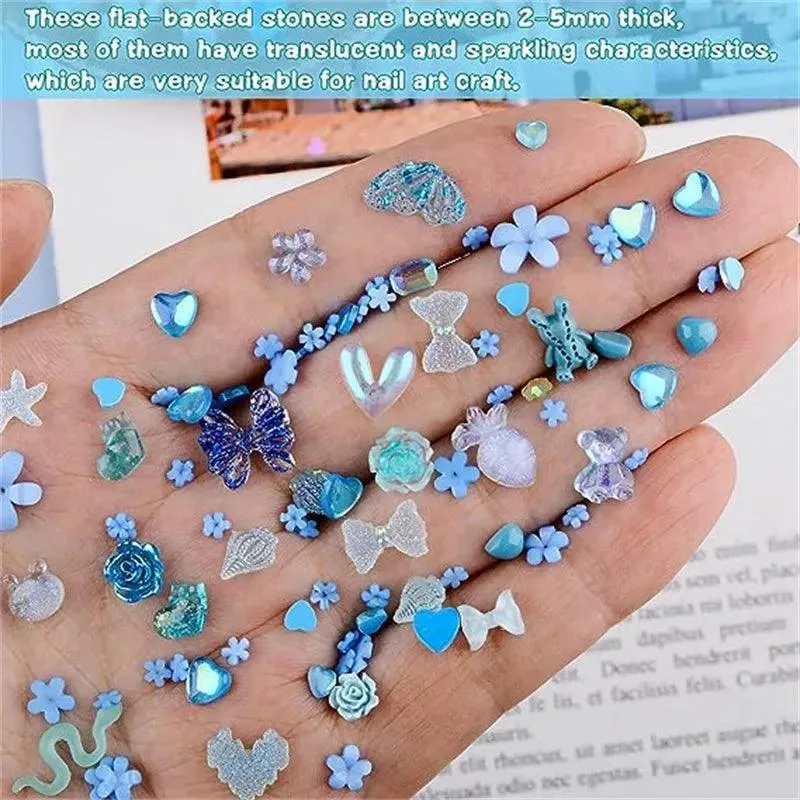 Kawaii Resin Nail Charms & Rhinestones Set in Colorful Candy Cartoon Theme