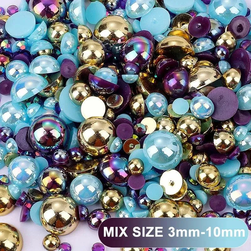 Kawaii Resin Nail Charms & Rhinestones Set in Colorful Candy Cartoon Theme