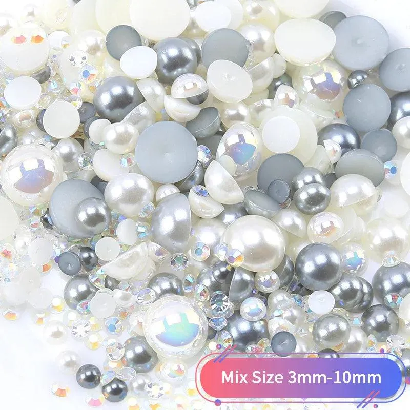 Kawaii Resin Nail Charms & Rhinestones Set in Colorful Candy Cartoon Theme