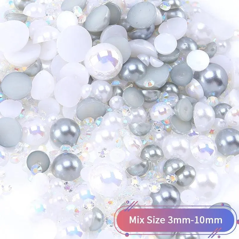 Kawaii Resin Nail Charms & Rhinestones Set in Colorful Candy Cartoon Theme