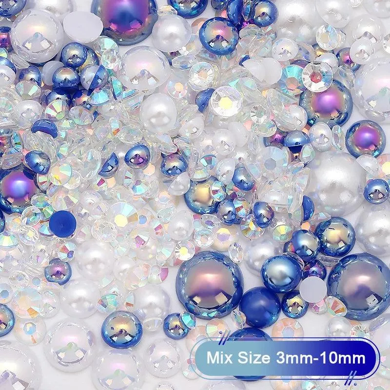Kawaii Resin Nail Charms & Rhinestones Set in Colorful Candy Cartoon Theme