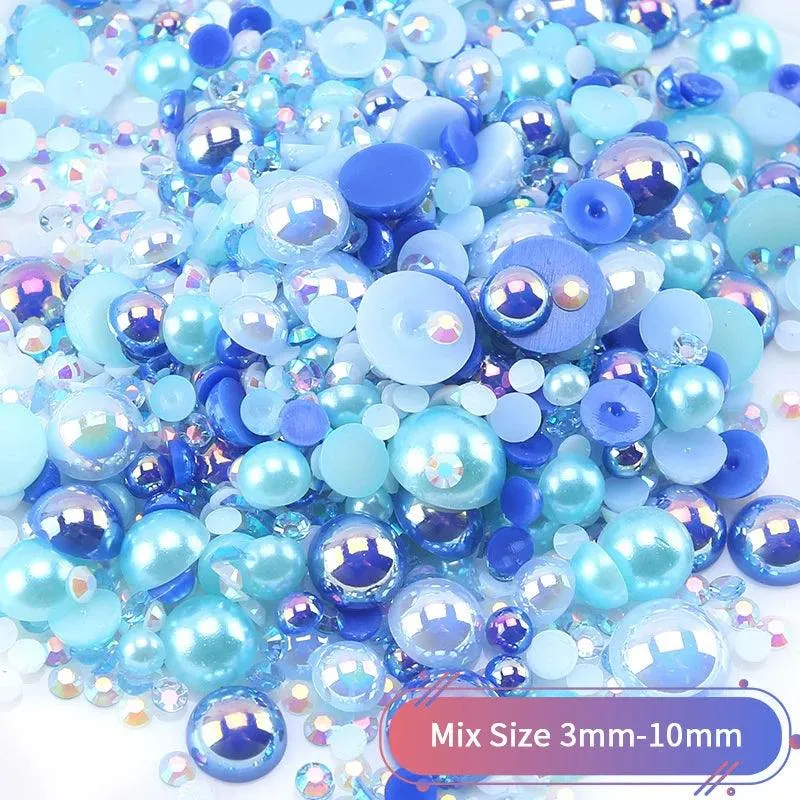 Kawaii Resin Nail Charms & Rhinestones Set in Colorful Candy Cartoon Theme
