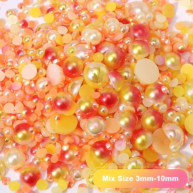 Kawaii Resin Nail Charms & Rhinestones Set in Colorful Candy Cartoon Theme