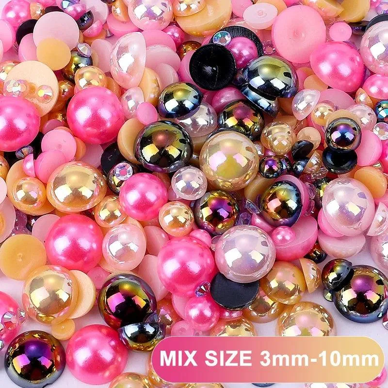 Kawaii Resin Nail Charms & Rhinestones Set in Colorful Candy Cartoon Theme