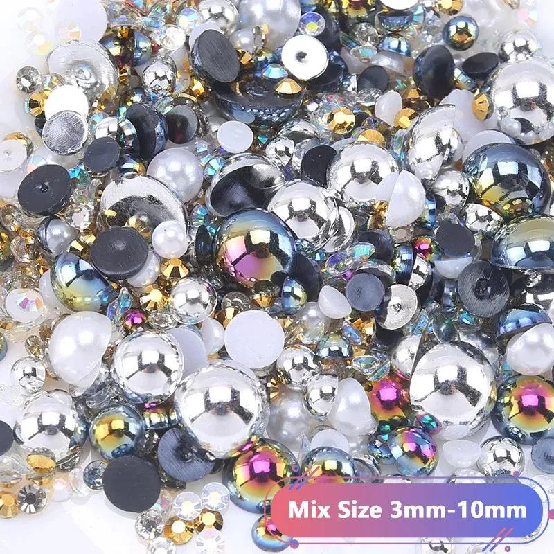 Kawaii Resin Nail Charms & Rhinestones Set in Colorful Candy Cartoon Theme