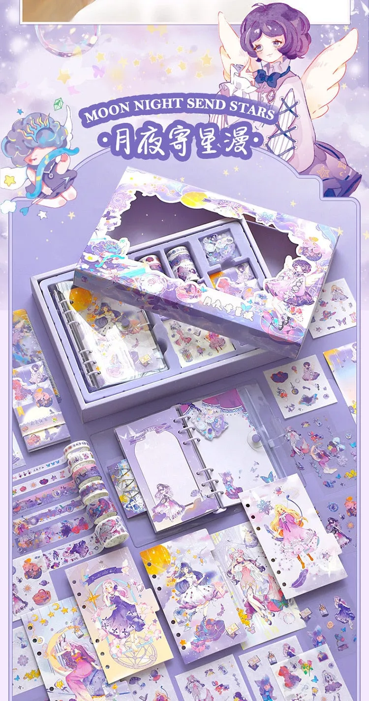 Kawaii Stationery Set 95 PCS Loose-leaf Diary Notebook Washi Tape Sticker Set