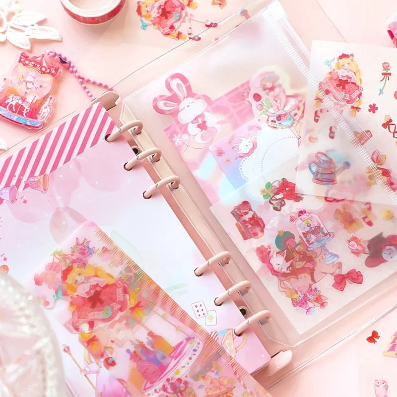 Kawaii Stationery Set 95 PCS Loose-leaf Diary Notebook Washi Tape Sticker Set