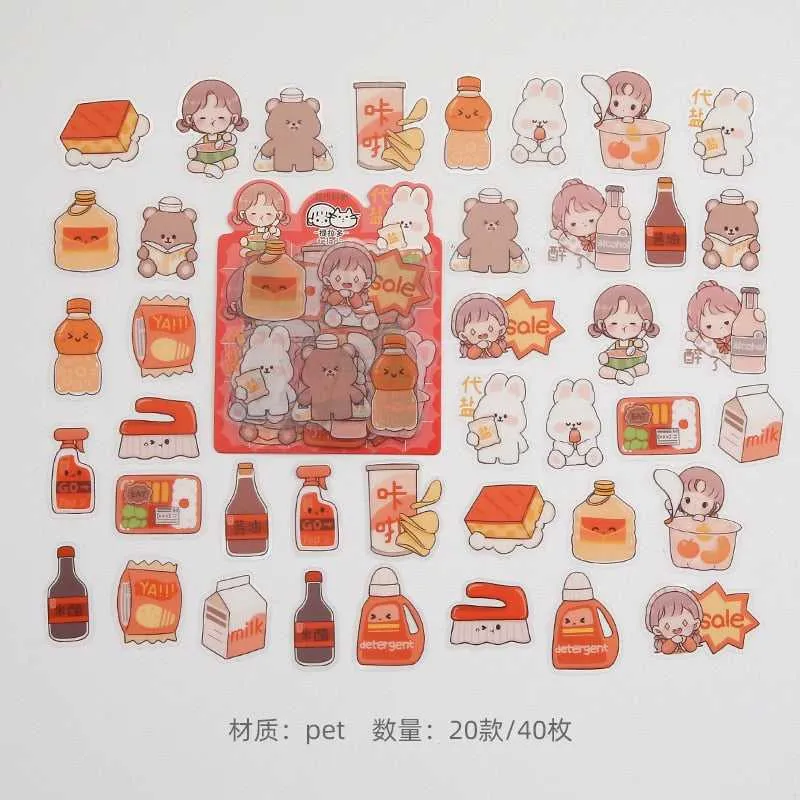 Kawaii Sticker Set - Girl Cartoon Designs