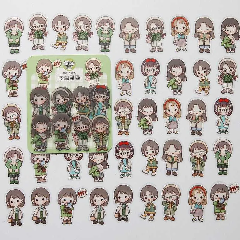 Kawaii Sticker Set - Girl Cartoon Designs
