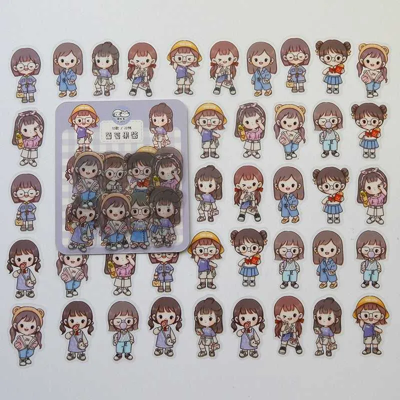 Kawaii Sticker Set - Girl Cartoon Designs