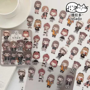 Kawaii Sticker Set - Girl Cartoon Designs
