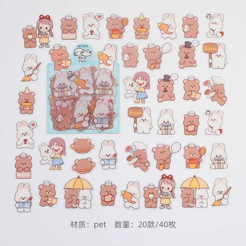 Kawaii Sticker Set - Girl Cartoon Designs