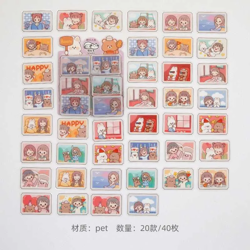 Kawaii Sticker Set - Girl Cartoon Designs