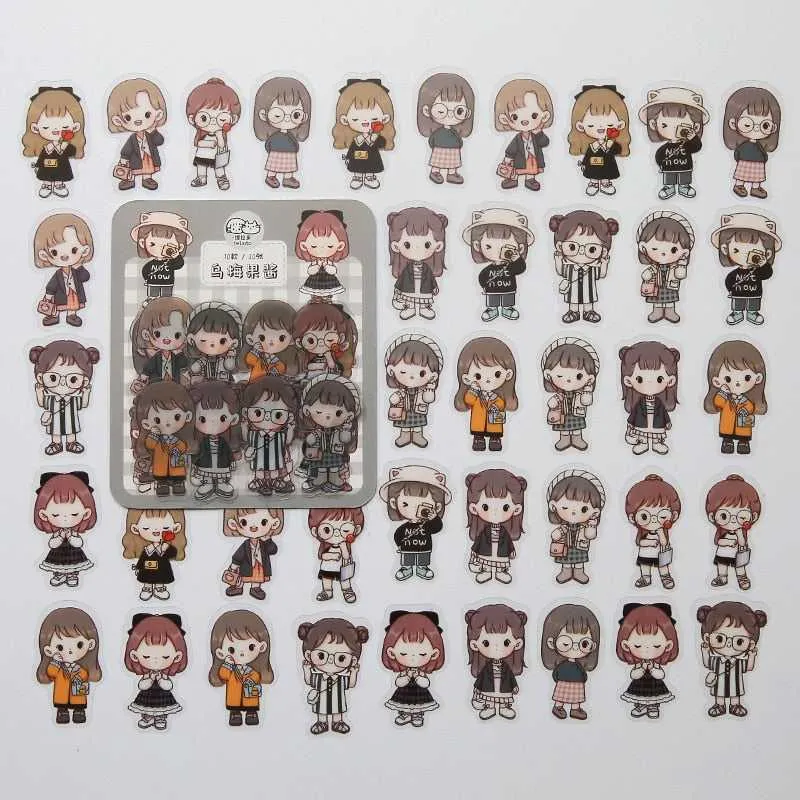 Kawaii Sticker Set - Girl Cartoon Designs