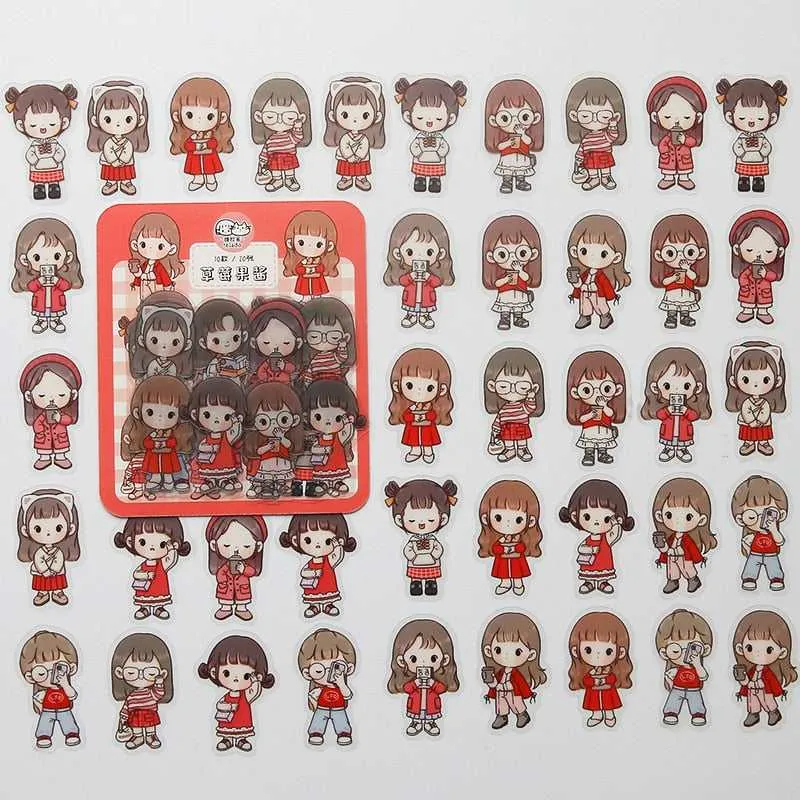 Kawaii Sticker Set - Girl Cartoon Designs
