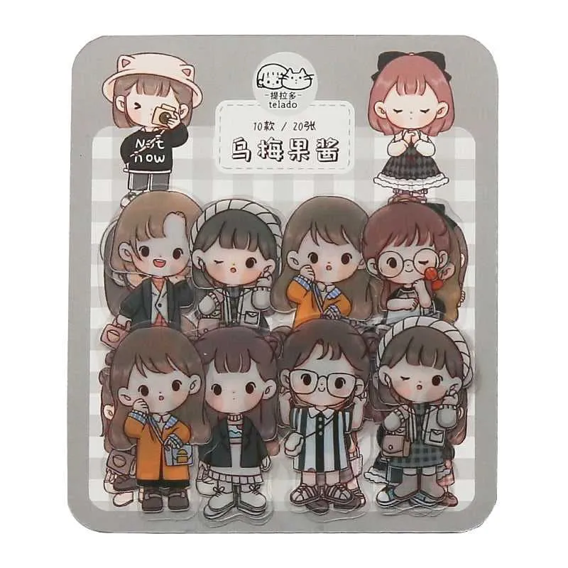 Kawaii Sticker Set - Girl Cartoon Designs