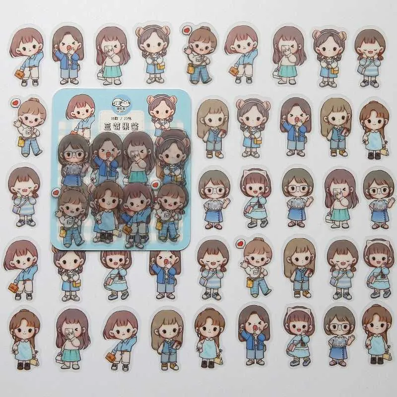 Kawaii Sticker Set - Girl Cartoon Designs
