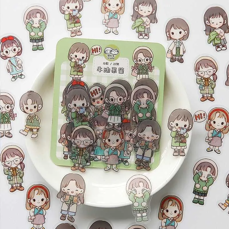 Kawaii Sticker Set - Girl Cartoon Designs