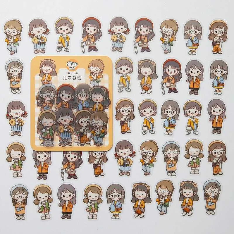 Kawaii Sticker Set - Girl Cartoon Designs