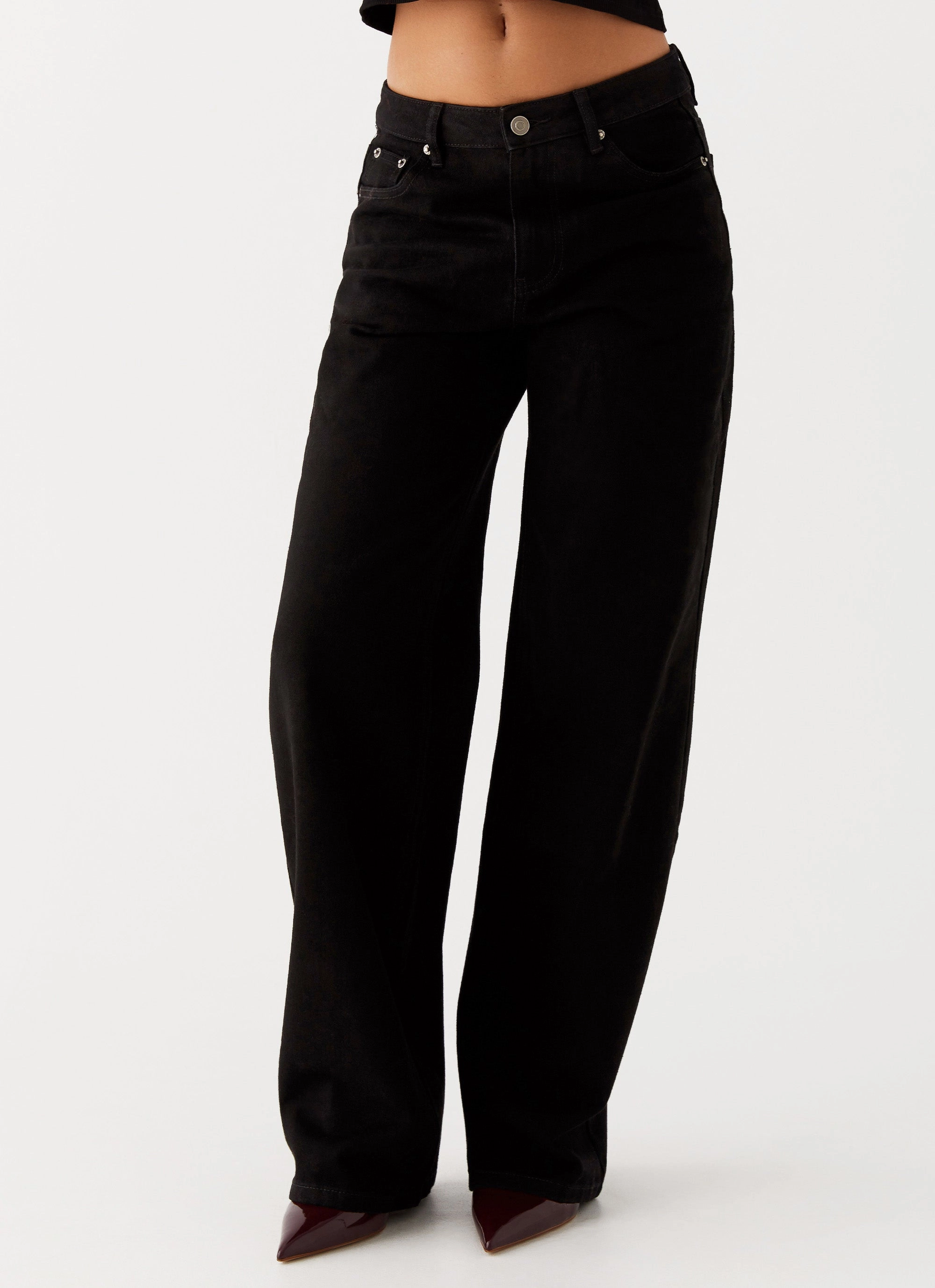Rainy Day High Quality Keanna Low Rise Denim Jeans - Black