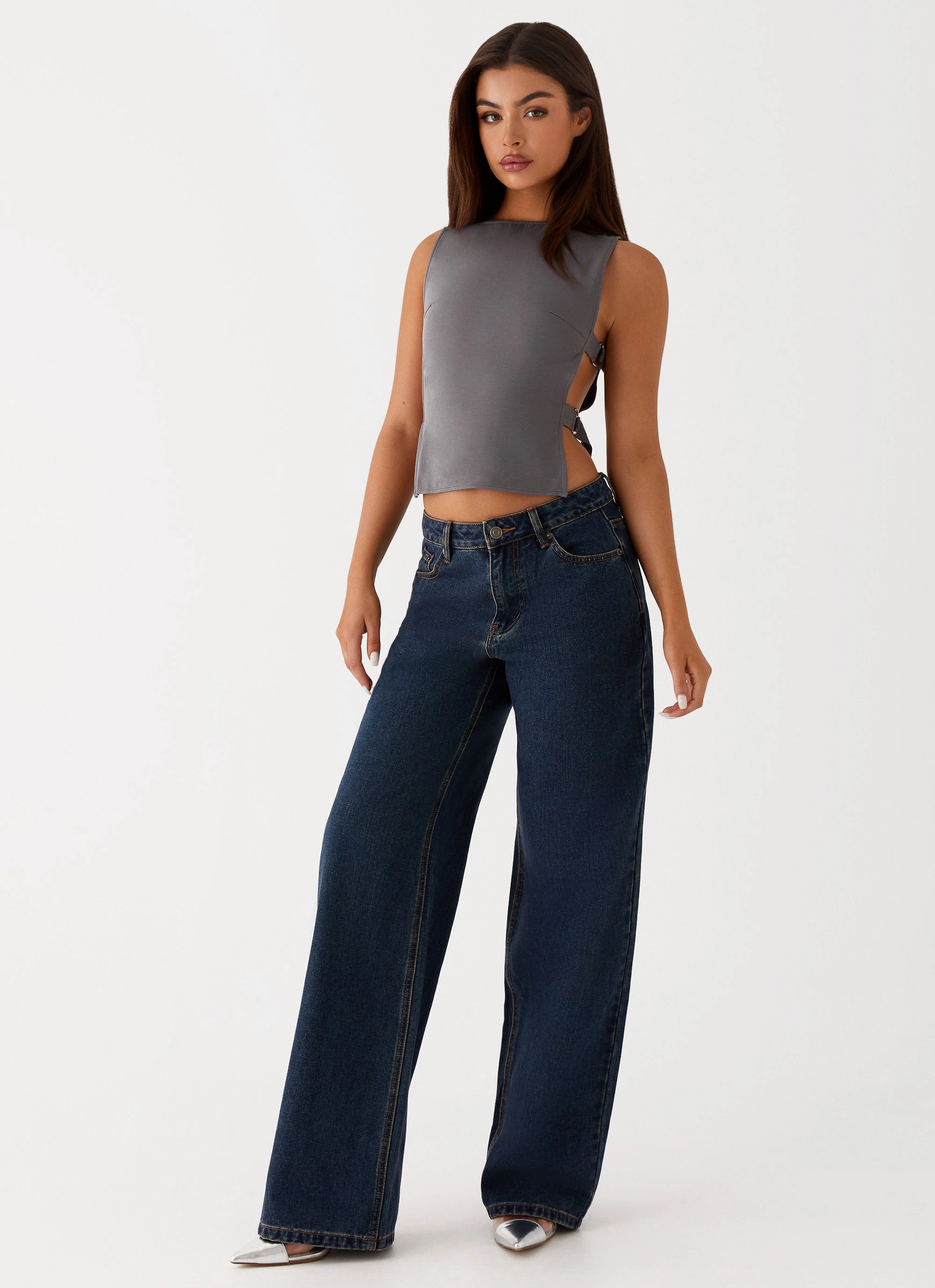 Essential Comfort Lightweight Denim Keanna Low Rise Denim Jeans - Washed Denim