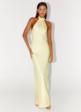 Keena Scarf Maxi Dress - Lemon Fresh Style Smooth Line