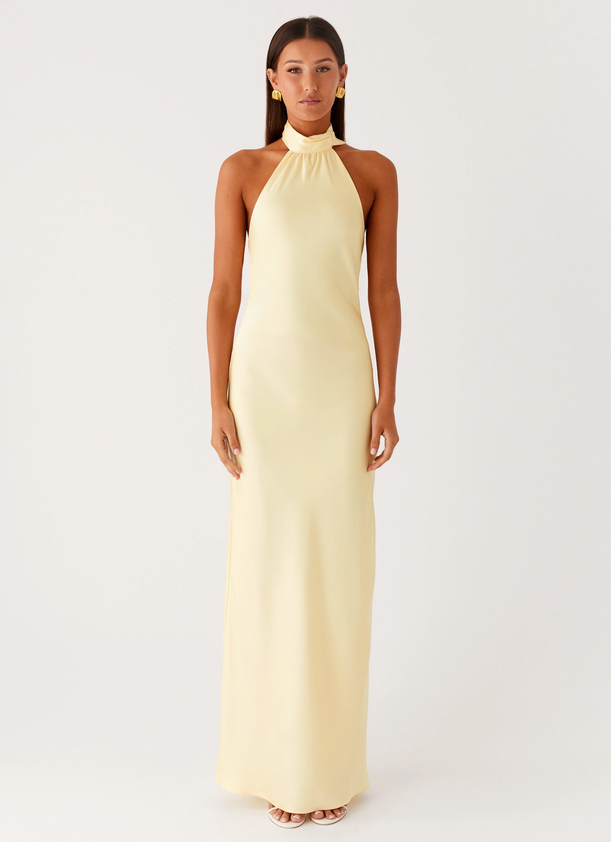 Keena Scarf Maxi Dress - Lemon Feminine Energy