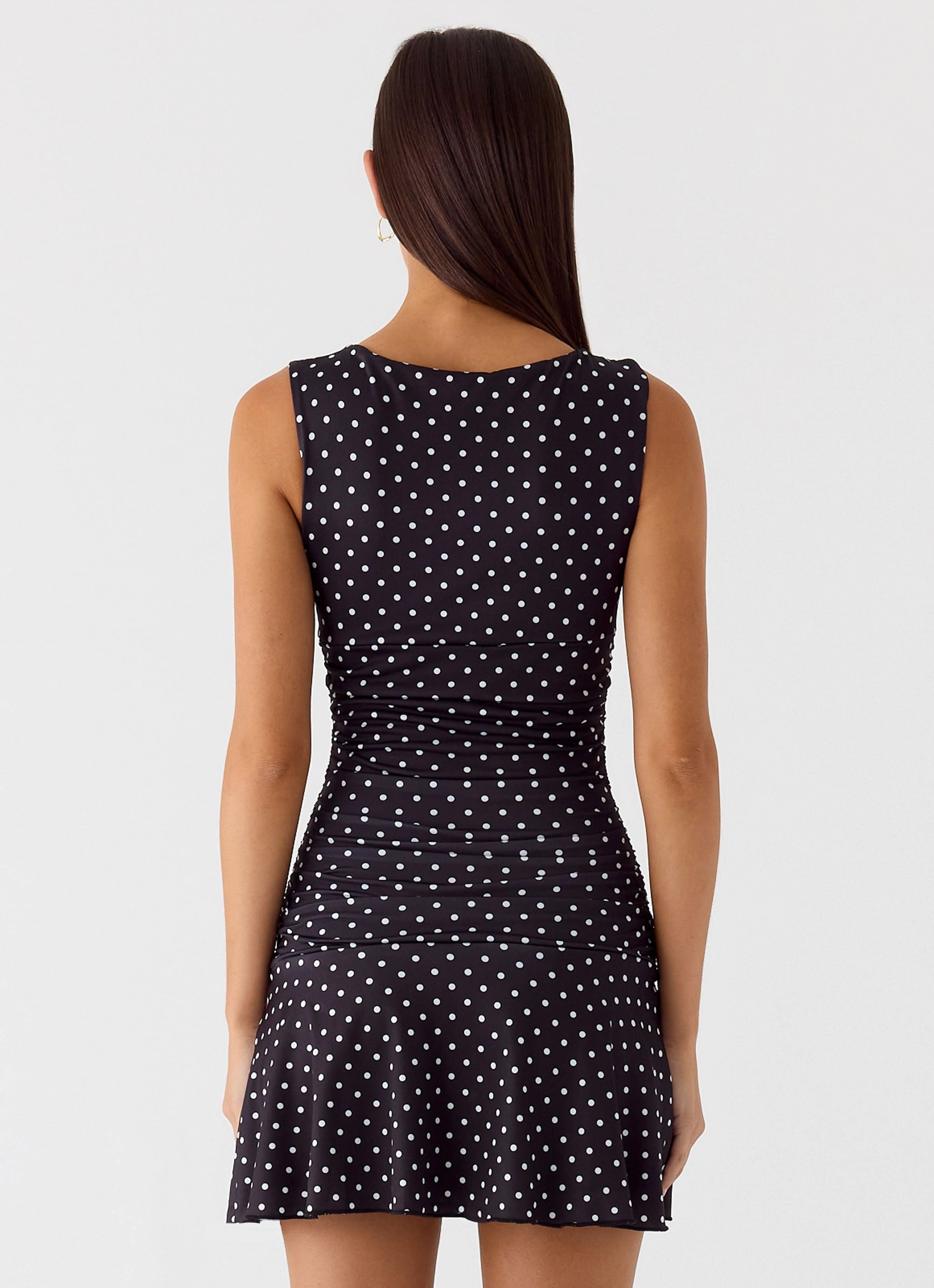 Kelda Mini Dress - Black Polkadot LightweightMaterial