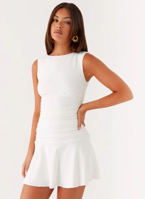 Kelda Mini Dress - White Handmade Item Performance Wear