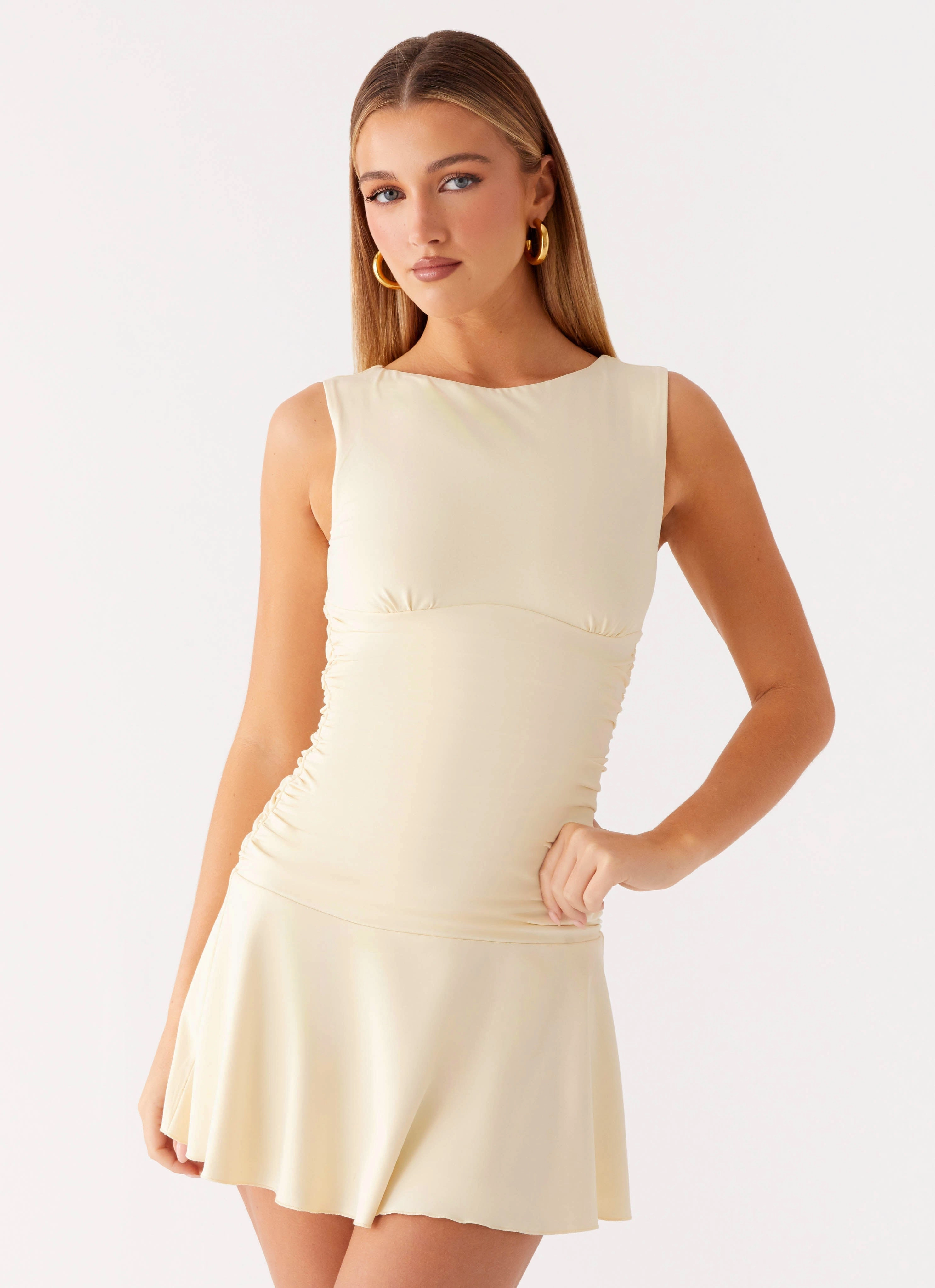 Kelda Mini Dress - Yellow Striped Design