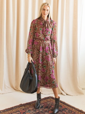 Kendall Paisley Midi Dress Neat Finish