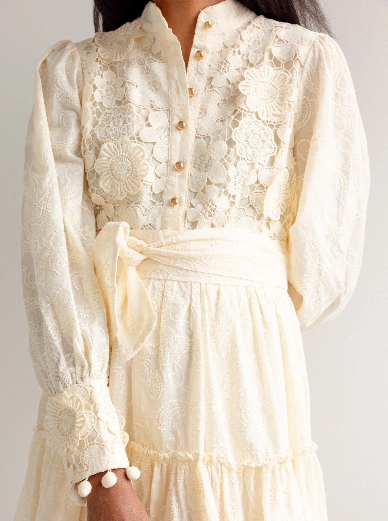 Kenzie Brocade Dress LayeredHemline