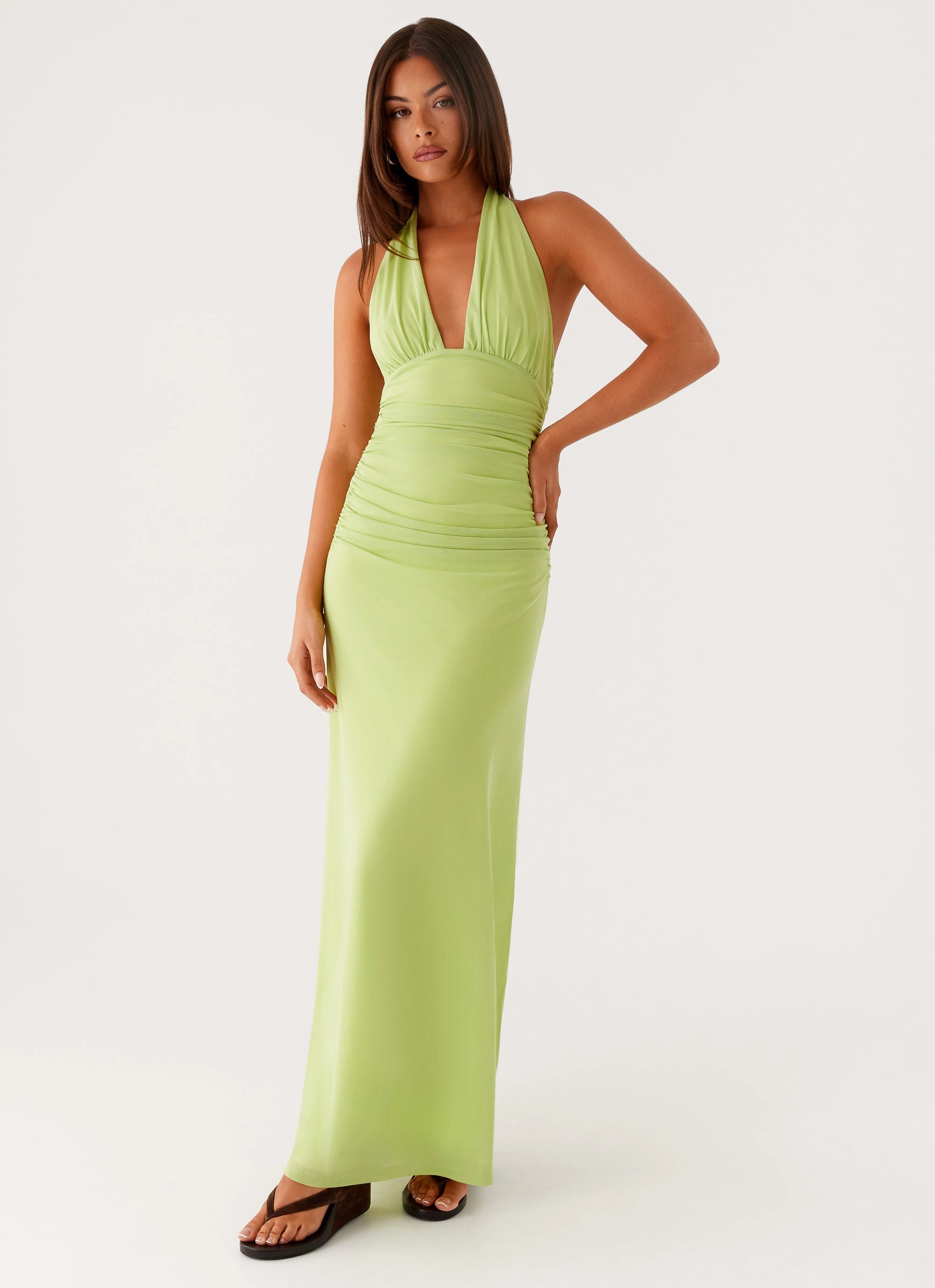 Kerrie Maxi Dress - Lime Pearl-Detail