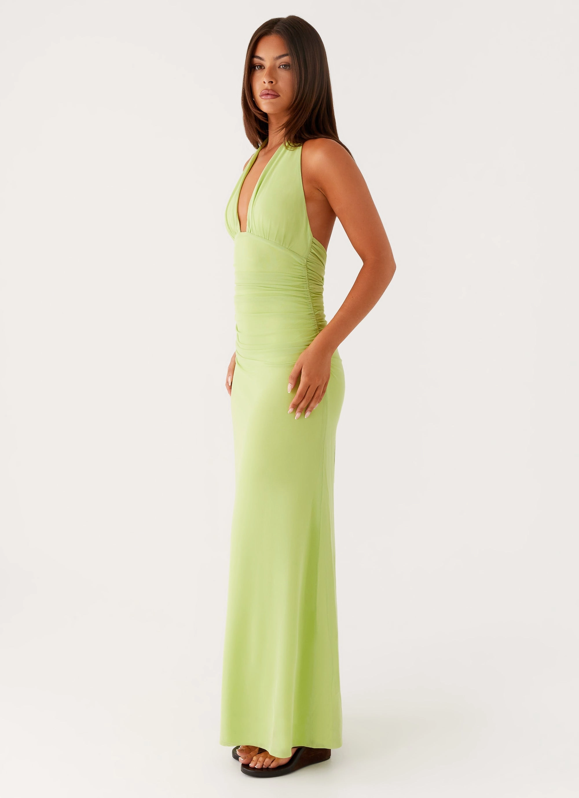 Kerrie Maxi Dress - Lime Polished Look Layered Movement