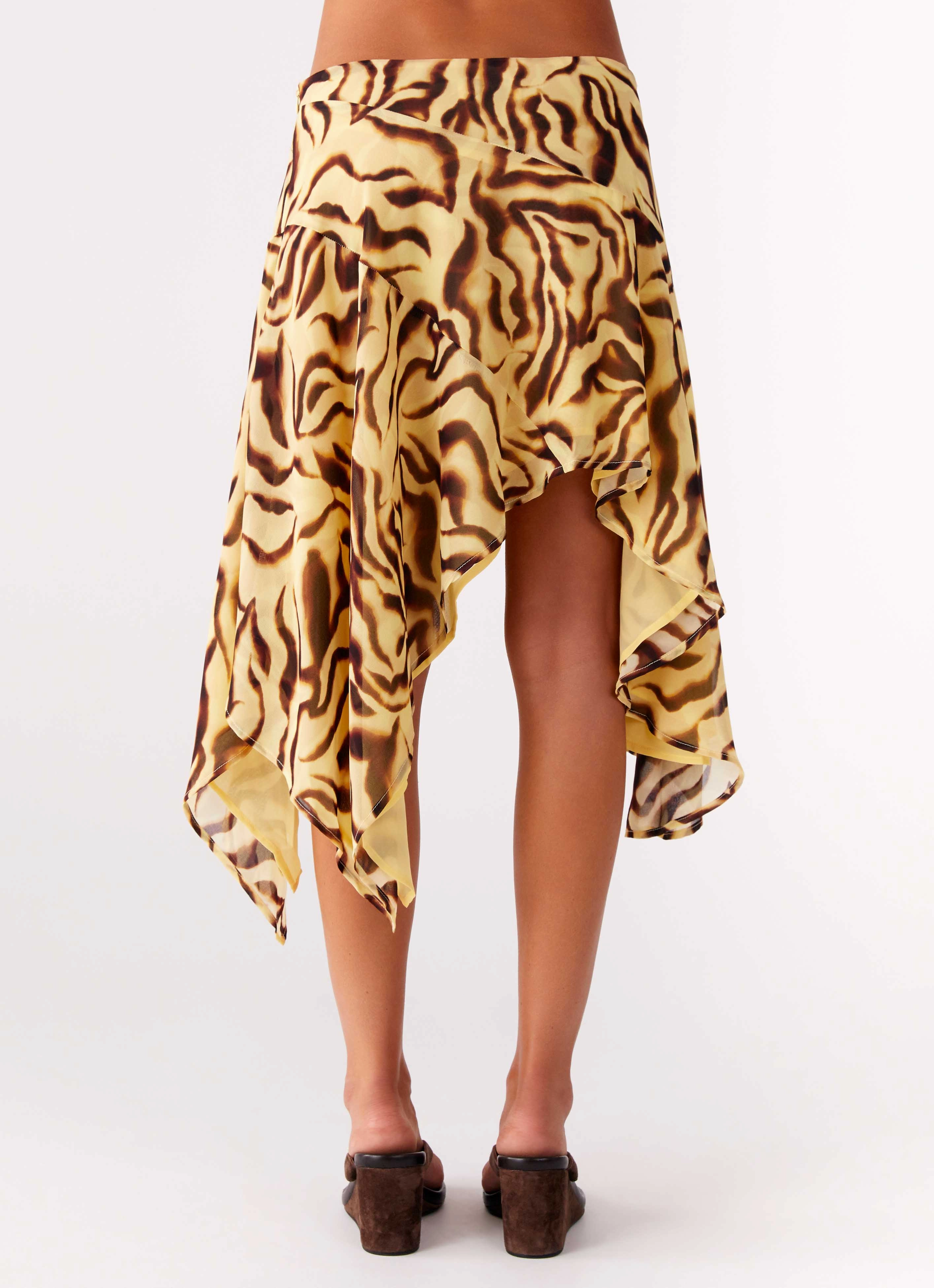 Kia Low Rise Asymmetrical Midi Skirt - Laguna Print Flex Foam Inserts