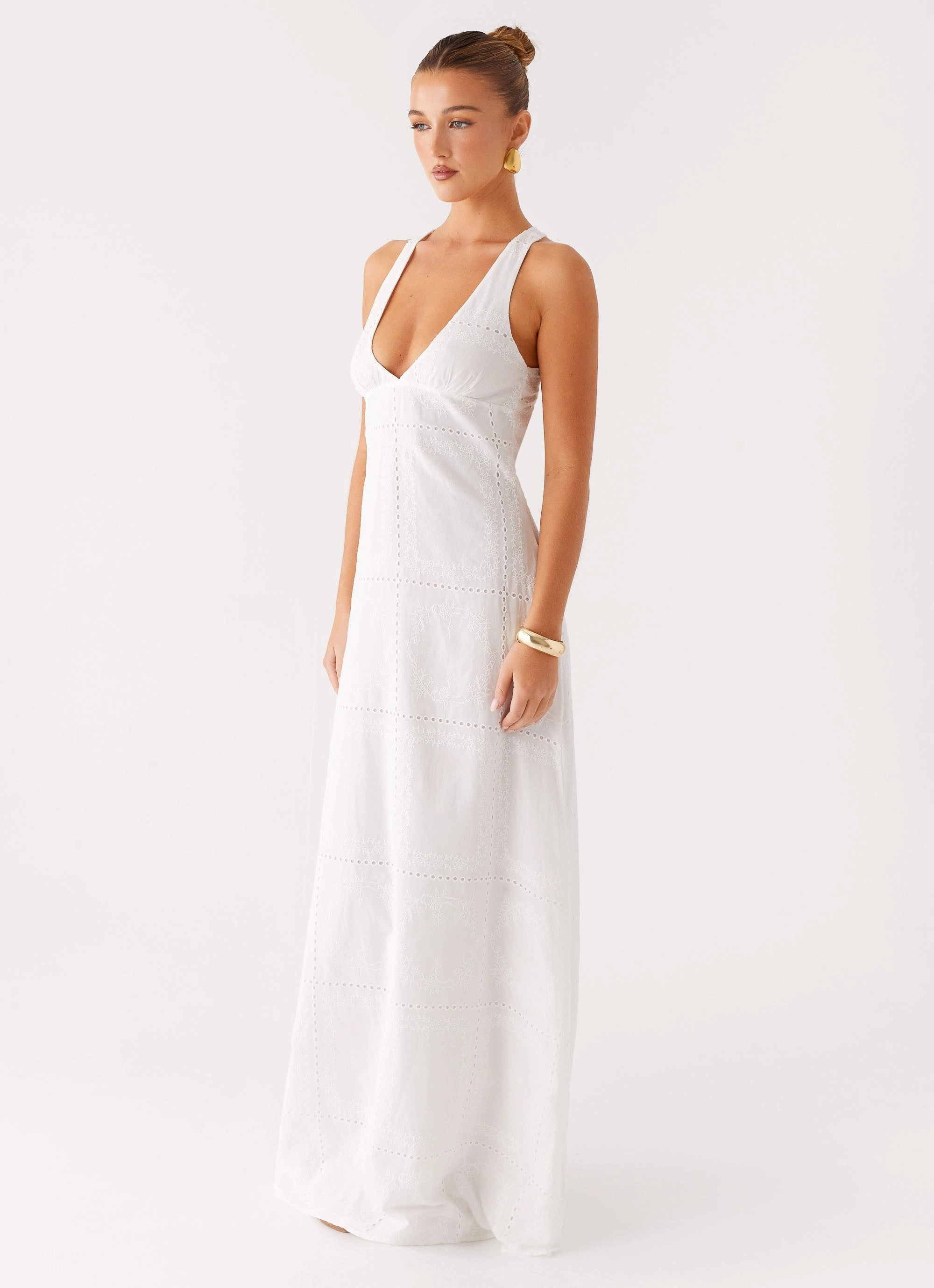 Kiana Halter Maxi Dress - White Season Ready Fit for All Seasons