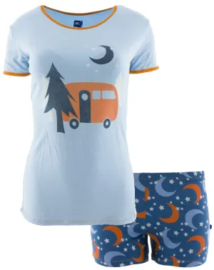 KicKee Pants Twilight Moon and Stars Pajama Set with Shorts