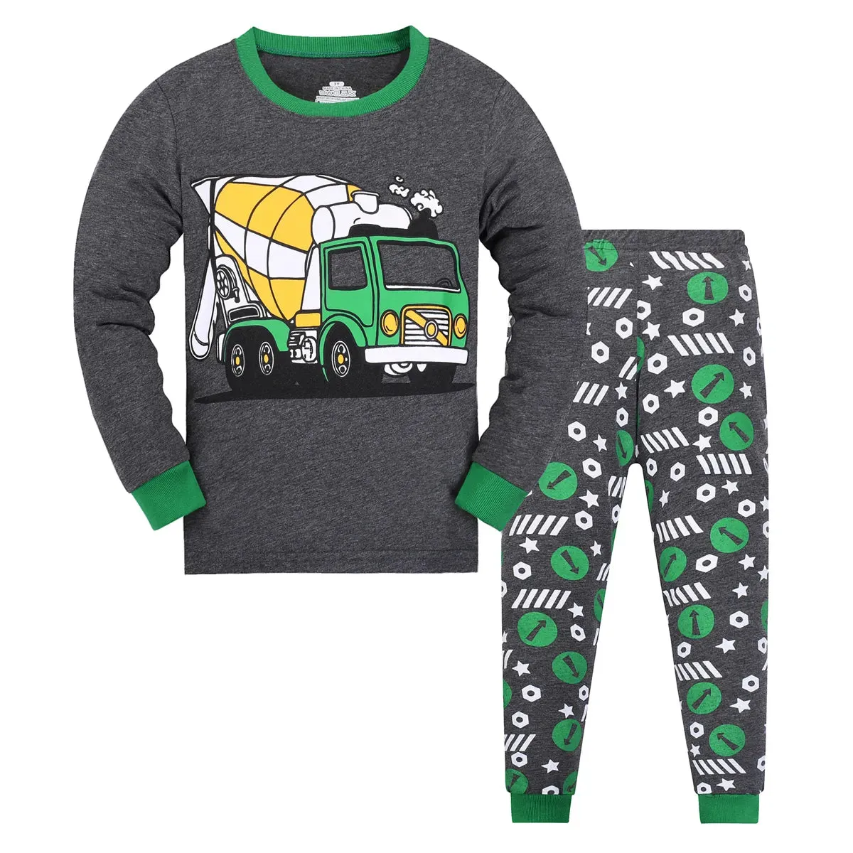 Kids Boys Cartoon Print Long Sleeve Pajamas Set