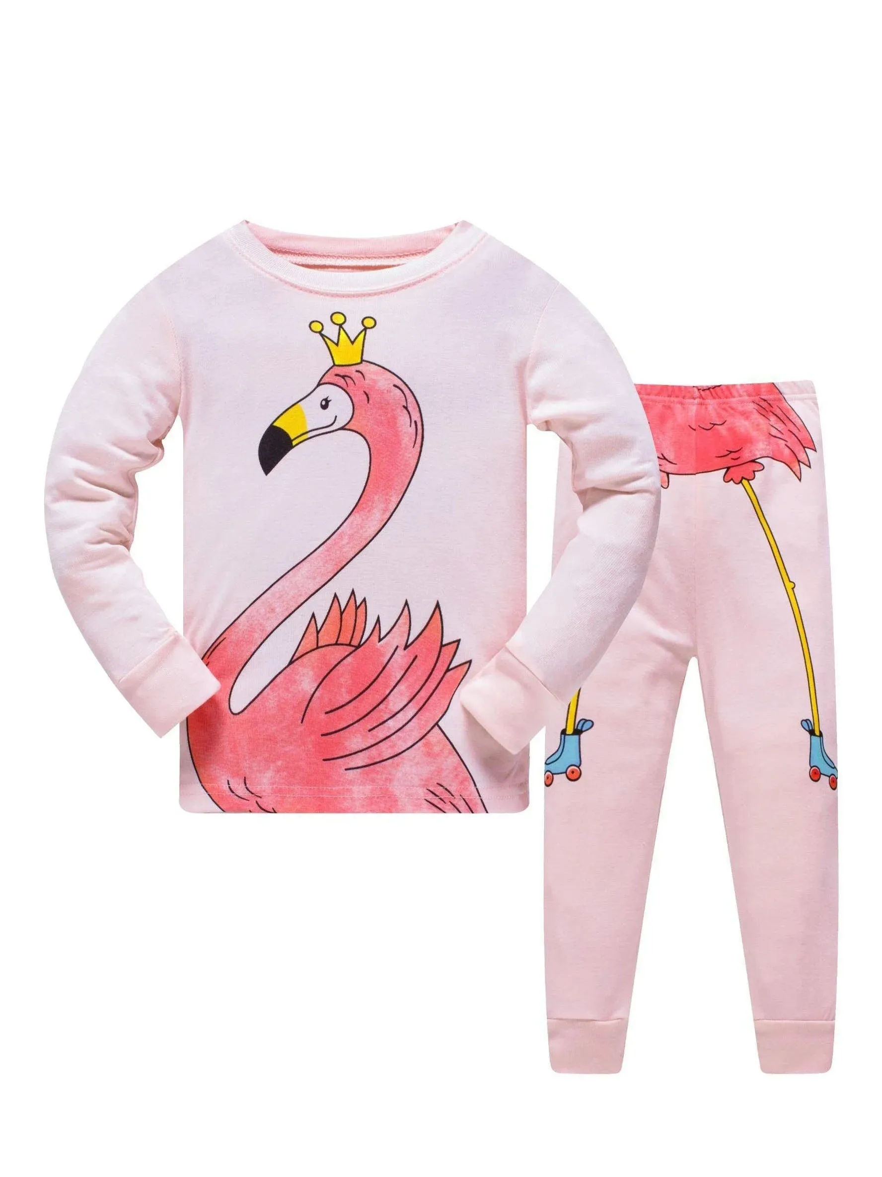 Kids Boys Girls Crew Neck Animal Print Pajama Sets