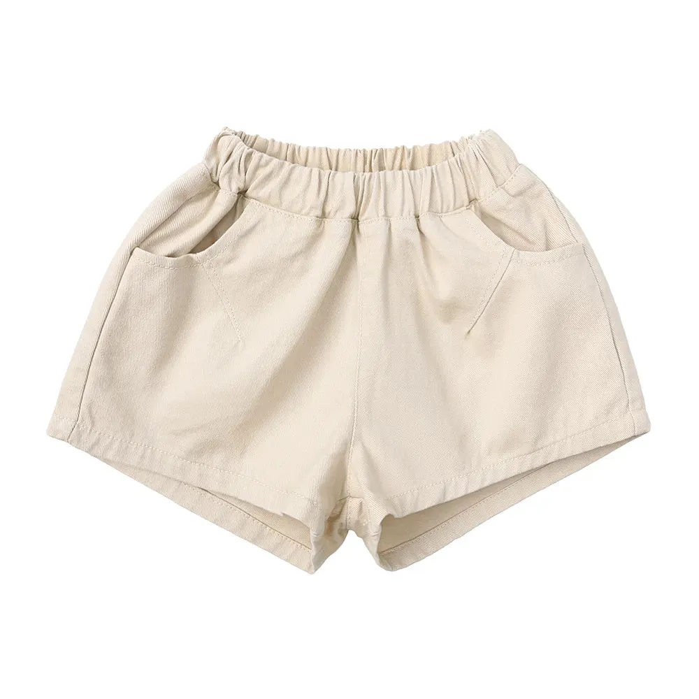 Kids Boys Summer Shorts Solid Elastic Waist