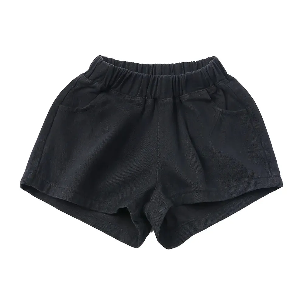 Kids Boys Summer Shorts Solid Elastic Waist